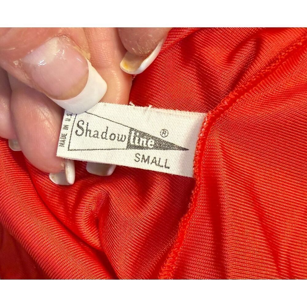 Shadow Line Women’s Nightgown & Robe Set Vtg 2-Pcs Sz. M Red Silky Nylon - Picture 11 of 12